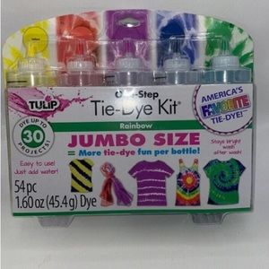 Tulip One Step Tie-Dye Kit Jumbo Size Rainbow Up to 30 Projects 54 Pieces